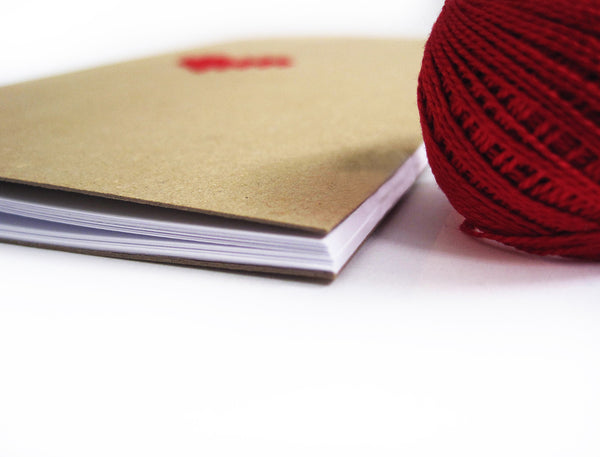 Cross stitch A5 Heart Notebook. Hand stitched Red Heart