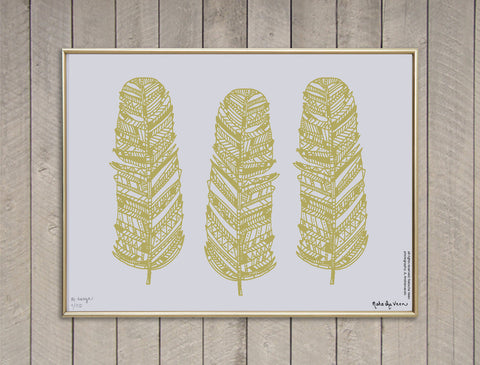 Copy of "3 Gold Feathers" Screen Print