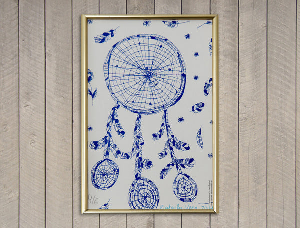 "Blue Dreamcatcher" Screen Print