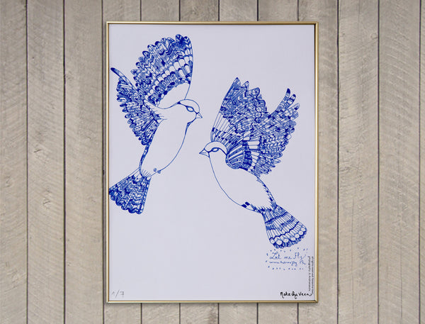 "Two Birds Watching" Screen Print
