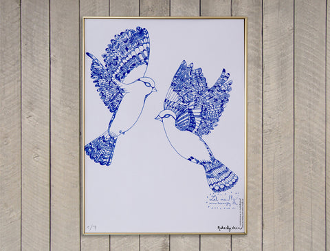 "Two Birds Watching" Screen Print
