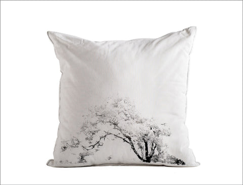 Handmade Black & White Tree Pillow Cover