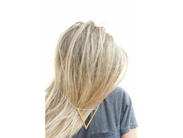 Brass Triangle Necklace