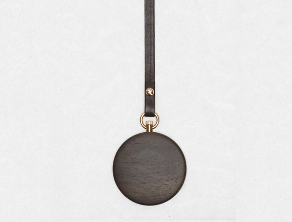 MMT stainless steel walnut pocket watch