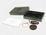 MMT stainless steel walnut pocket watch