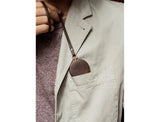 MMT stainless steel walnut pocket watch