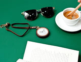 MMT stainless steel walnut pocket watch